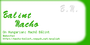 balint macho business card