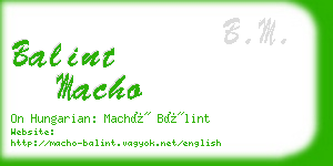 balint macho business card